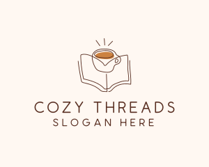 Coffee Library Book logo design