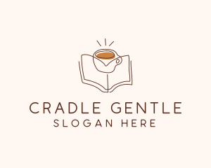 Coffee Library Book logo design