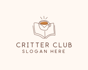 Coffee Library Book logo design