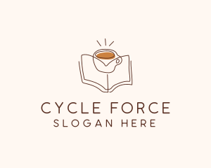 Coffee Library Book logo design