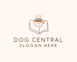 Coffee Library Book logo design