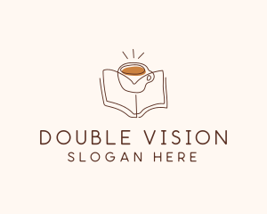 Coffee Library Book logo design