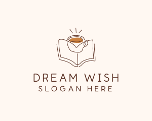 Coffee Library Book logo design