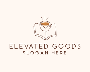 Coffee Library Book logo design