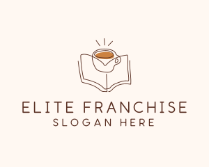 Coffee Library Book logo design