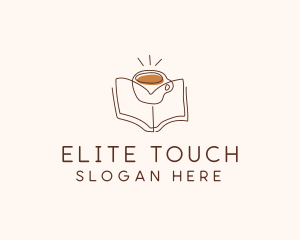 Coffee Library Book logo design