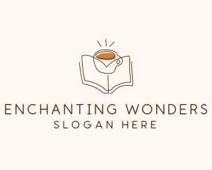 Coffee Library Book logo design