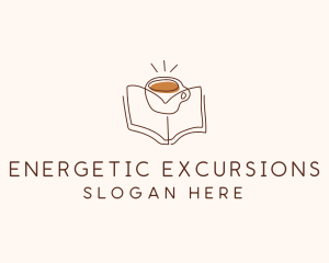 Coffee Library Book logo design