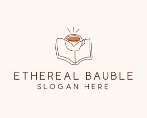 Coffee Library Book logo design