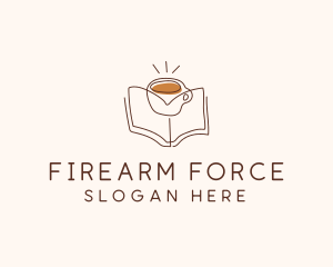 Coffee Library Book logo design