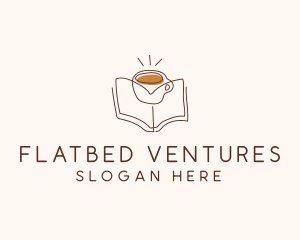 Coffee Library Book logo design