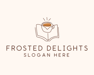 Coffee Library Book logo design