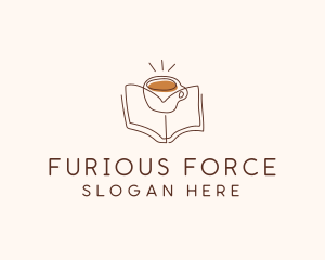 Coffee Library Book logo design