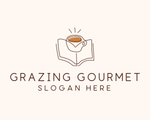 Coffee Library Book logo design