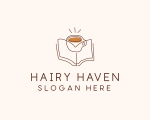 Coffee Library Book logo design