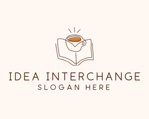 Coffee Library Book logo design