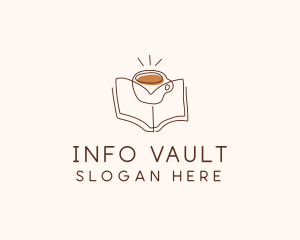 Coffee Library Book logo design