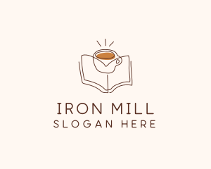 Coffee Library Book logo design