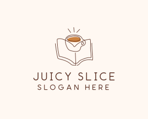 Coffee Library Book logo design