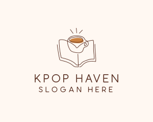 Coffee Library Book logo design