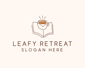 Coffee Library Book logo design