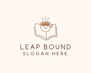 Coffee Library Book logo design