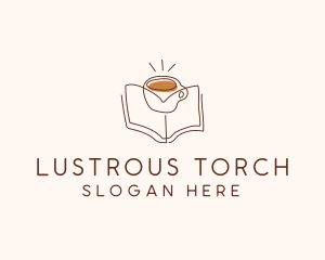 Coffee Library Book logo design