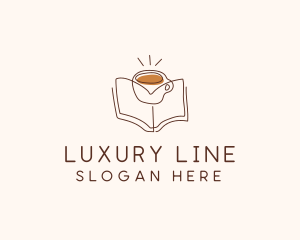 Coffee Library Book logo design