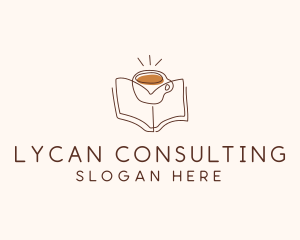 Coffee Library Book logo design