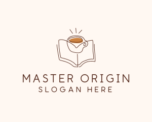 Coffee Library Book logo design