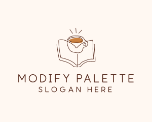 Coffee Library Book logo design