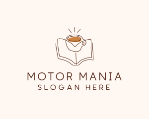 Coffee Library Book logo design