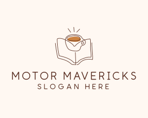 Coffee Library Book logo design