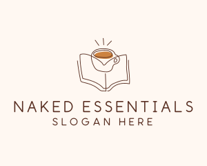 Coffee Library Book logo design