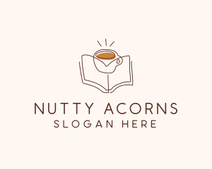 Coffee Library Book logo design