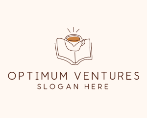 Coffee Library Book logo design