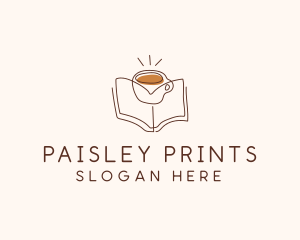 Coffee Library Book logo design