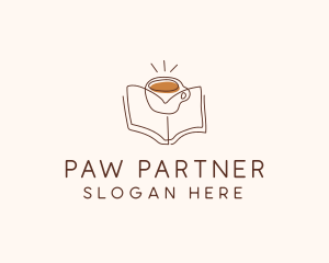 Coffee Library Book logo design