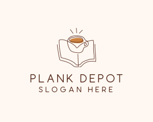 Coffee Library Book logo design