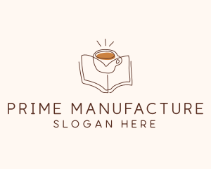 Coffee Library Book logo design