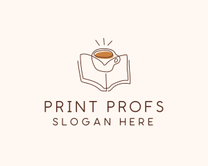 Coffee Library Book logo design