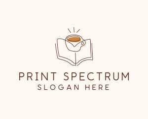 Coffee Library Book logo design