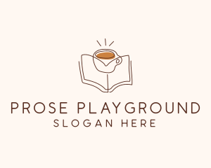 Coffee Library Book logo design