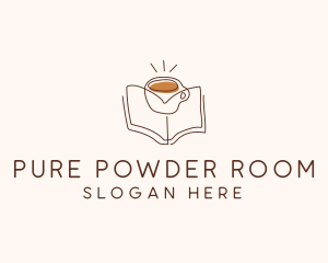 Coffee Library Book logo design