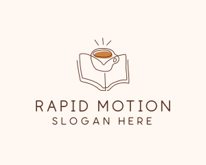 Coffee Library Book logo design