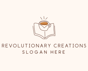 Coffee Library Book logo design