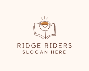 Coffee Library Book logo design