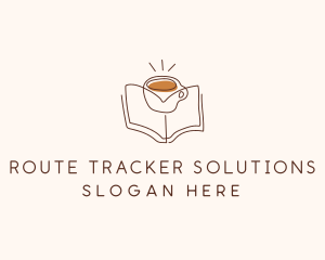 Coffee Library Book logo design