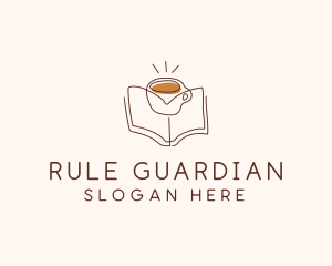 Coffee Library Book logo design