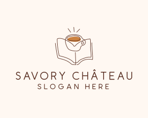 Coffee Library Book logo design